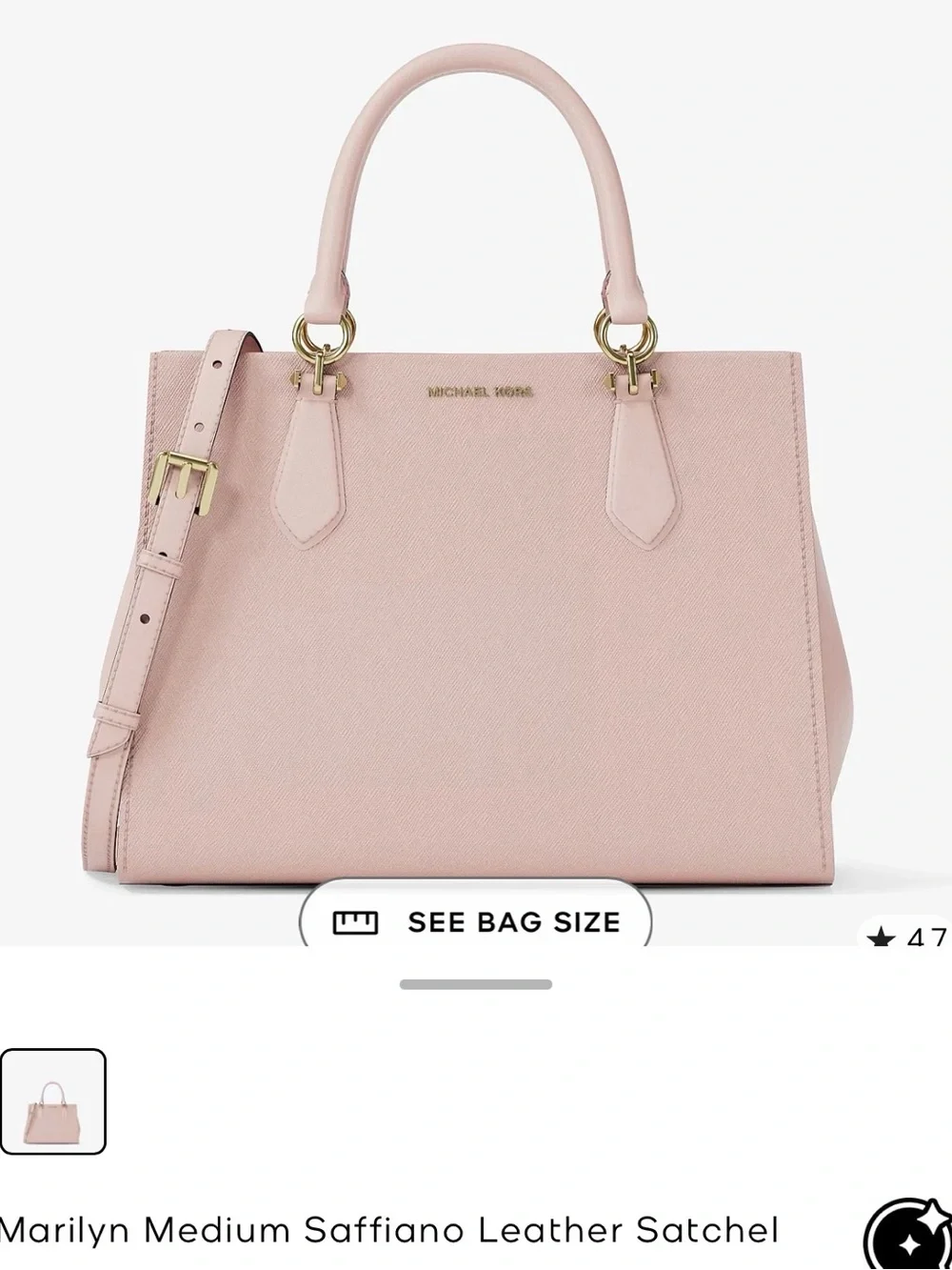 Michael Kors Marilyn Medium Leather Satchel with Gold Hardware- NWT- $100